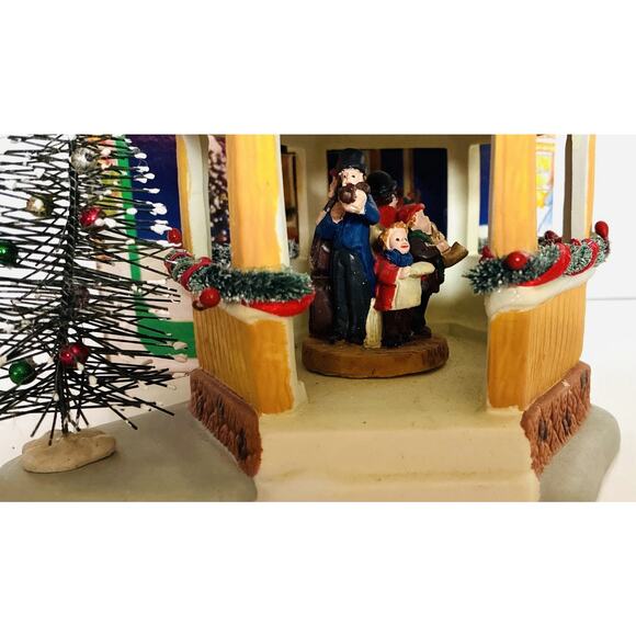 Vintage Dickensville Retired 1997 NOMA Porcelain Gazebo Bottle brush trees 3D - Picture 2 of 10